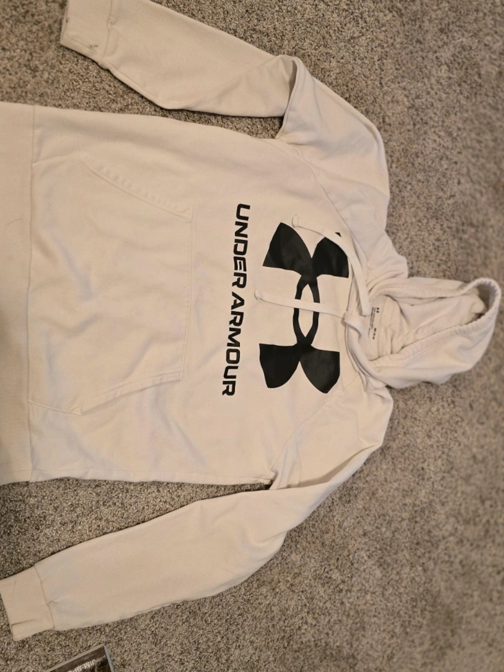 Under Armour Light Beige Hoodie with Black Logo